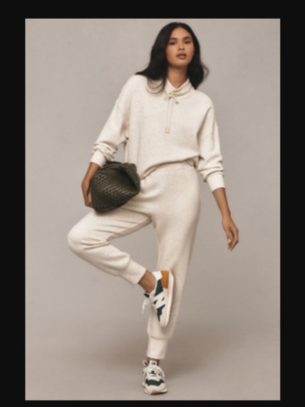 VARLEY The Slim Cuff Pant Jogger 25" XL NEW NWT Ivory Fleck Marl DoubleSoft